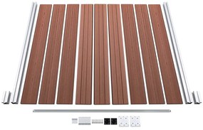 Painel vedação WPC 3 quadrados + 1 inclinado 619x186cm castanho