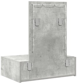 Mesa de Maquiagem Suspensa com Luzes LED Cinza Concreto