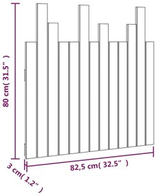 Cabeceira de parede 82,5x3x80 cm pinho maciço castanho-mel