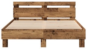 Estrutura de Cama de Madeira Madeira Recuperada 140 x 190 cm
