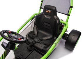Kart elétrico para Crianças 24 V TORNADO Gokart Função Drift, Rodas espuma plástica EVA, assento couro ecológico Verde