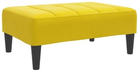Sofá-cama 2 lugares c/ apoio de pés veludo amarelo
