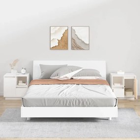 vidaXL Mesas de cabeceira 2 pcs 50x34x50 cm pinho maciço branco