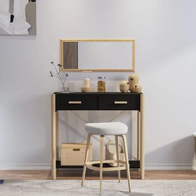 vidaXL Mesa consola 82x38x75 cm derivados de madeira preto