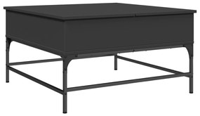 Mesa de centro 80x80x45 cm derivados de madeira/metal preto
