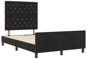 Cama de Veludo Preto vidaXL 120x190 cm