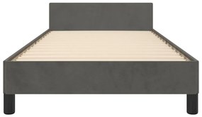 Estrutura de cama sem colchão 90x200 cm veludo cinzento-escuro