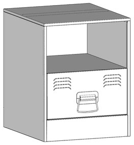 Mesa de cabeceira 34,5x39x44 cm aço antracite