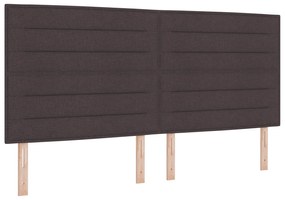 Cabeceira Design Linhas Castanha Escura 200 cm Tecido