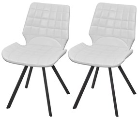 vidaXL Cadeiras de jantar 2 pcs couro artificial branco