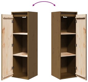Armários de parede 2 pcs 30x30x100 cm pinho maciço castanho mel