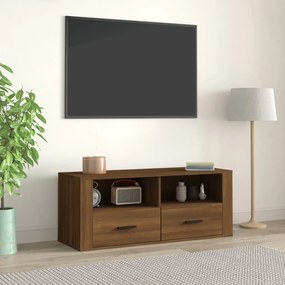 vidaXL Móvel TV 100x35x40 cm madeira processada cor carvalho castanho