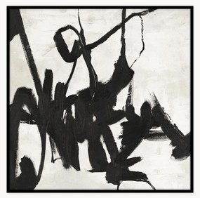 Quadro de tela artesanal Playblack, com moldura de madeira