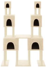 Árvore para gatos c/ postes arranhadores sisal 199 cm cor creme