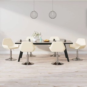 vidaXL Cadeiras de jantar giratórias 6 pcs tecido cor creme