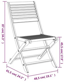 Cadeiras de jardim dobráveis 4 pcs 48,5x61,5x87cm acácia maciça