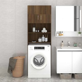 vidaXL Armário máquina de lavar roupa 64x25,5x190 cm carvalho castanho