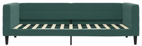 Sofá-cama com colchão 100x200 cm veludo verde-escuro