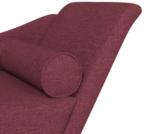 Chaise longue com almofadões tecido vermelho tinto