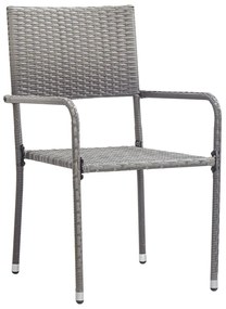 3 pcs conjunto de jantar para jardim cinzento