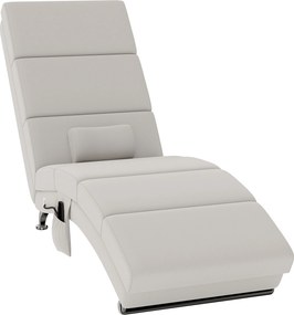 HOMCOM Poltrona Relax Reclinável com 8 Pontos de Massagem, Aquecimento Lombar, 5 Modos, Comando e Bolso Lateral, Branco Creme | Aosom Portugal
