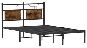 Estrutura de cama s/ colchão derivados madeira carvalho fumado