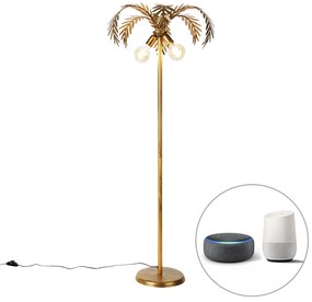 LED Candeeiro de pé inteligente dourado 156cm com 2 G95 Wifi - Botanica Retro