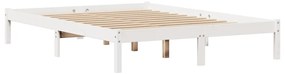 Cama sem colchão 150x200 cm madeira de pinho maciça branco