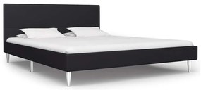 vidaXL Estrutura de cama sem colchão 135x190 cm tecido preto
