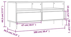 Móvel de TV 100x34,5x44,5 cm derivados de madeira branco