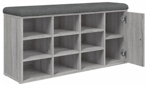 Banco sapateira 102x32x50 cm derivados madeira cinzento sonoma