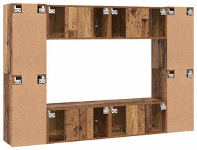 Conjunto de móvel de TV 8 pcs Madeira antiga 60 x 30 x 30 cm