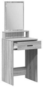 Mesa de Maquilhagem vidaXL com Gavetas Cinzento Sonoma 50x41x140 cm