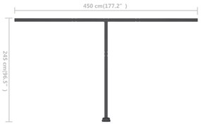 Toldo retrátil manual independente 400x300 cm cor creme