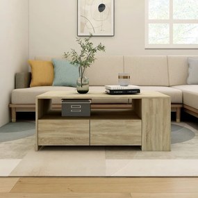 vidaXL Mesa de centro 102x55x42 cm madeira processada carvalho sonoma