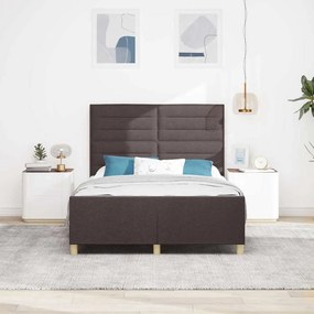 Cama vidaXL Castanho Escuro 160x200 cm Tecido