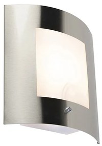 Luminária de parede externa em aço IP44 com sensor claro-escuro - Emmerald 1 Moderno