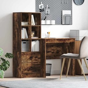vidaXL Mesa com Armazenamento 2 pcs Carvalho Defumado 70 x 50 x 76 cm