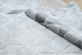 Tapete MEFE moderno B400 Cubo, geométrico 3D - Structural dois níveis de lã cinza cinzento
