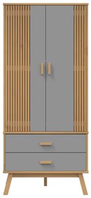Roupeiro OLDEN 76,5x53x172 cm pinho maciço cinzento e castanho