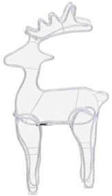 Rena decorativa Natal c/ malha de aço 306 luzes LED 60x24x89 cm