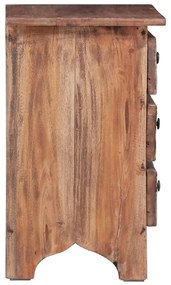 Mesa de cabeceira 30x30x51 cm madeira recuperada maciça