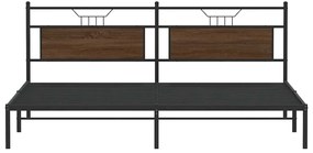 Estrutura cama sem colchão 193x203 cm carvalho castanho