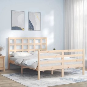 vidaXL Estrutura de cama com cabeceira 120x200 cmmadeira maciça
