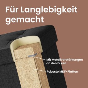 Banco com espaço de arrumação 38 x 38 x 40 cm preto