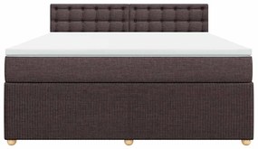 Cama com molas/colchão 180x200 cm tecido castanho-escuro