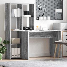 vidaXL Mesa Sonoma cinzento 138.5 x 55 x 143 cm Madeira processada