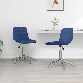 vidaXL Cadeiras de jantar giratórias 2 pcs tecido azul