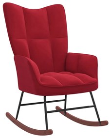 Cadeira de baloiço com banco veludo vermelho tinto