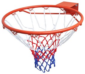 Cesto basquetebol com aro e rede 45 cm laranja